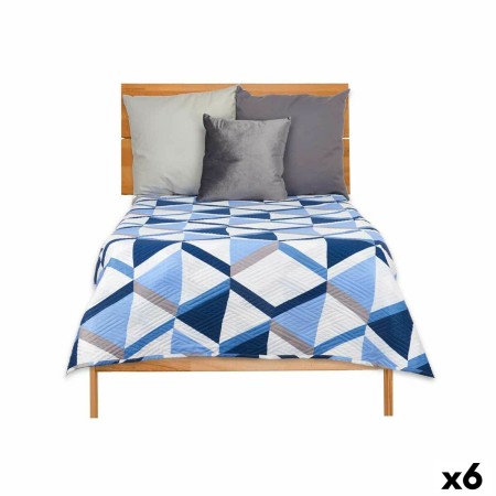 Trapunta Reversibile 180 x 260 cm Azzurro Bianco (6 Unità)