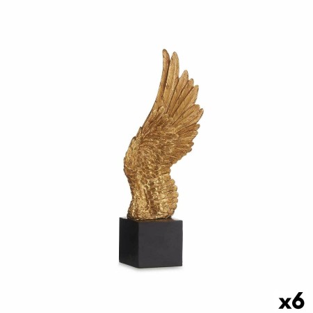 Statua Decorativa Ali Nero Dorato 8 x 33,5 x 13,5 cm (6 Unità)