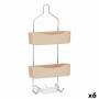 Portaoggetti da Doccia 28 x 60 x 14 cm Beige Metallo Plastica (6 Unità)