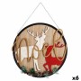 Decorazione pensile Insegna Renna di Natale Naturale Legno MDF 29 x 1 x 29 cm (6 Unità)