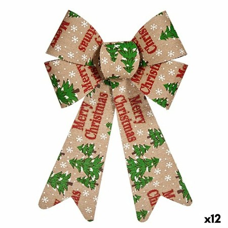 Fiocco Merry Christmas Decorazione Natalizia Multicolore PVC 16 x 24 x 4 cm (12 Unità)