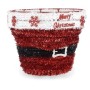 Statua Decorativa Cestino Tinsel Bianco Rosso polipropilene PET 27 x 22 x 27 cm (8 Unità)