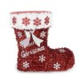 Statua Decorativa Stivale Tinsel Bianco Rosso polipropilene PET 26 x 27 x 14 cm (8 Unità)