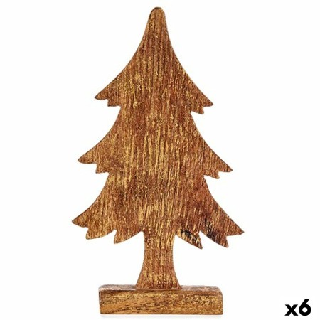 Statua Decorativa Albero di Natale Dorato Legno 5 x 31 x 15,5 cm (6 Unità)