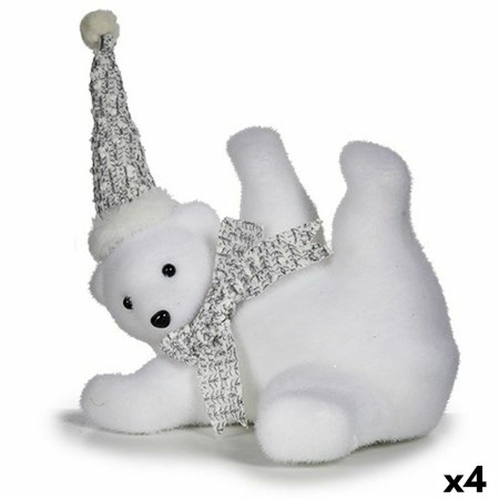 Statua Decorativa Orso polare Bianco Sintetico 24 x 20 x 27,5 cm (4 Unità)