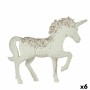 Statua Decorativa Unicorno Bianco Plastica 9,5 x 31 x 40 cm (6 Unità)