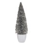 Statua Decorativa Albero di Natale Bianco Argentato Plastica 10 x 33 x 10 cm (6 Unità)