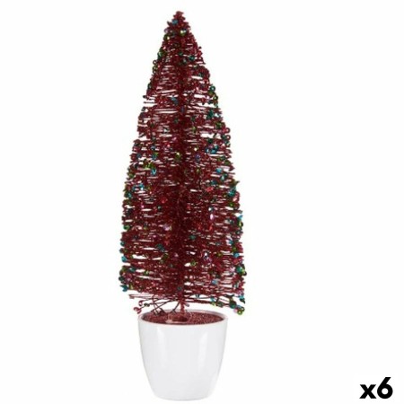 Statua Decorativa Albero di Natale Rosso Plastica 10 x 33 x 10 cm (6 Unità)