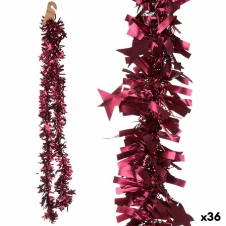 Ghirlanda di Natale Tinsel Stelle Fucsia 9 x 9 x 200 cm (36 Unità)