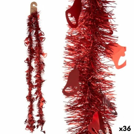 Ghirlanda di Natale Tinsel Cappe Rosso Plastica 12 x 12 x 200 cm (36 Unità)