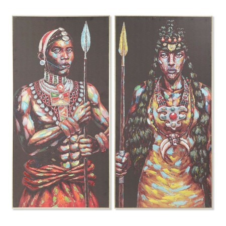 Quadro DKD Home Decor S3013719 Tela Coloniale Africano (60 x 5 x 120 cm) (2 Unità)