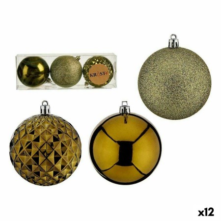 Set di palline di Natale Verde PVC Ø 8 cm (12 Unità)