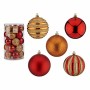 Set di palline di Natale Rosso Arancio PVC Ø 8 cm (4 Unità)