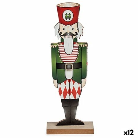 Statua Decorativa Schiaccianoci Bianco Rosso Verde Legno 6 x 30,5 x 11 cm (12 Unità)