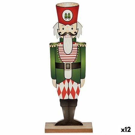 Statua Decorativa Schiaccianoci Nero Rosso Verde Legno 8 x 40 x 15 cm (12 Unità)