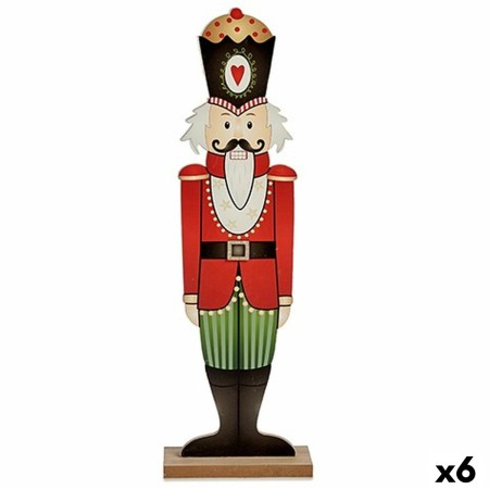 Statua Decorativa Schiaccianoci Bianco Nero Rosso Verde Legno 10 x 60 x 19 cm (6 Unità)