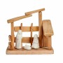 Presepe di Natale Bianco Naturale Legno Ceramica 18 x 17 x 8 cm (2 Unità)