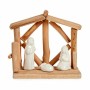 Presepe di Natale Bianco Naturale Legno Ceramica 17 x 14,5 x 8 cm (2 Unità)