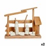 Presepe di Natale Bianco Naturale Legno Ceramica 10 x 21 x 25 cm (2 Unità)