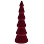 Albero di Natale Velluto Rosso Granato Legno 11 x 34 x 11 cm (8 Unità)