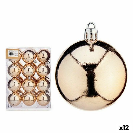 Set di palline di Natale champagne PVC 6 x 7 x 6 cm (12 Unità)