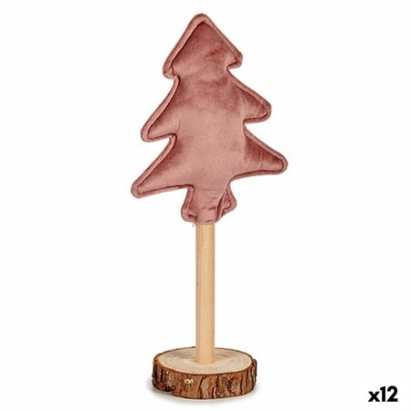 Albero di Natale Poliestere Rosa Legno 8 x 13 x 30 cm (12 Unità)