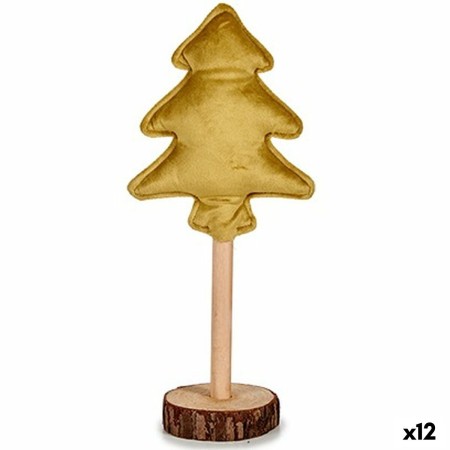 Albero di Natale Poliestere Dorato Legno 9,5 x 32 x 13 cm (12 Unità)