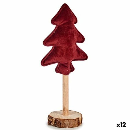 Albero di Natale Poliestere Rosso Granato Legno 9,5 x 32 x 13 cm (12 Unità)