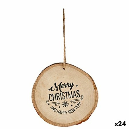 Decorazione Natalizia Merry Christmas Marrone Legno 9 x 1,5 x 9 cm (24 Unità)