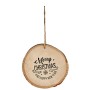 Decorazione Natalizia Merry Christmas Marrone Legno 9 x 1,5 x 9 cm (24 Unità)