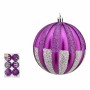 Set di palline di Natale 10 cm Viola Argentato PVC (6 Unità)