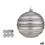 Set di palline di Natale Cerchi 10 cm Argentato Plastica (6 Unità)