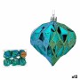 Set di palline di Natale Diamante Azzurro Plastica 8 x 9 x 8 cm (12 Unità)