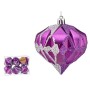 Set di palline di Natale Diamante Viola Argentato Plastica 8 x 9 x 8 cm (12 Unità)