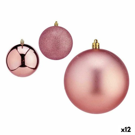 Set di palline di Natale Rosa Plastica 10 x 11 x 10 cm (12 Unità)