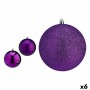 Set di palline di Natale Viola PVC Ø 12 cm (6 Unità)