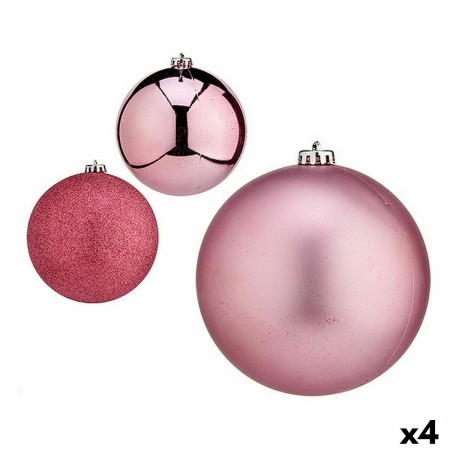 Set di palline di Natale Rosa 15 x 16 x 15 cm (4 Unità)