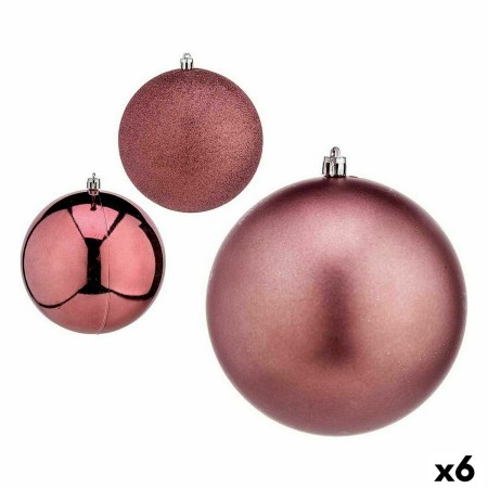 Set di palline di Natale Rosa Plastica Ø 12 cm (6 Unità)