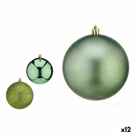 Set di palline di Natale Verde Plastica 10 x 11 x 10 cm (12 Unità)