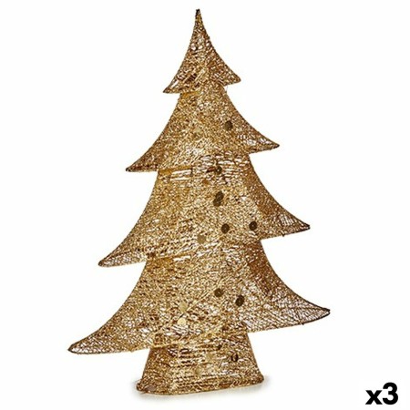 Statua Decorativa Albero di Natale Metallo Dorato 12 x 59,5 x 48,5 cm (3 Unità)