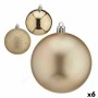 Set di palline di Natale champagne Plastica Ø 8 cm (6 Unità)