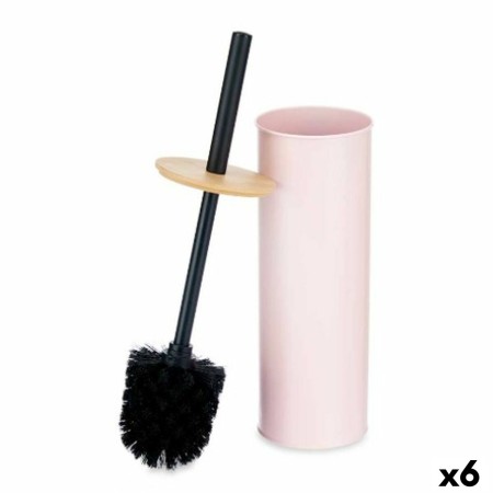 Scopino per il Bagno Rosa Metallo Bambù Plastica 9,5 X 27 X 9,5 cm (6 Unità)