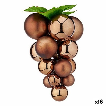 Palla di Natale Uva Piccolo Marrone Plastica 14 x 14 x 25 cm (18 Unità)