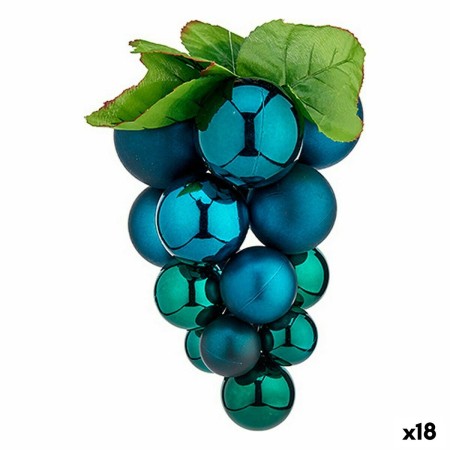 Palla di Natale Uva Piccolo Azzurro Plastica 14 x 14 x 25 cm (18 Unità)