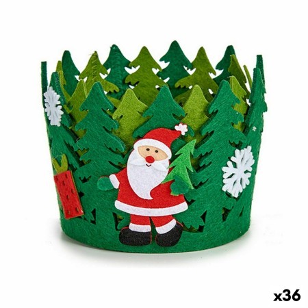 Cesta Decorativa Babbo Natale Verde 17 x 11,5 x 17 cm (36 Unità)