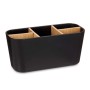 Portaspazzolini da Denti Nero Bambù polipropilene 21 x 10 x 9 cm (6 Unità)