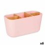 Portaspazzolini da Denti Rosa Bambù polipropilene 21 x 10 x 9 cm (6 Unità)