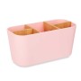 Portaspazzolini da Denti Rosa Bambù polipropilene 21 x 10 x 9 cm (6 Unità)