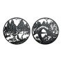 Statua Decorativa DKD Home Decor ‎S3013959 Paesaggio Orientale Nero Metallo (98 x 1 x 98 cm) (2 pcs)