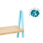 Scaffale da Bagno Azzurro Naturale Bambù Legno di pino 40,3 x 81,5 x 30 cm